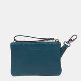 Monedero en piel azul