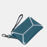 Monedero en piel azul