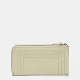 Cartera grande de piel verde