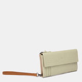 Cartera grande de piel verde