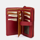 Cartera mediana de piel roja