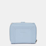 Small light blue leather wallet.