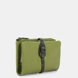 Medium-sized green leather wallet.