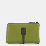 Medium-sized green leather wallet.