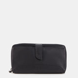 Cartera grande de piel negra