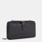 Cartera grande de piel negra
