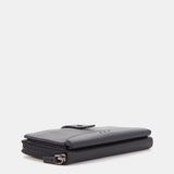 Cartera grande de piel negra