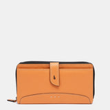 Orange leather large wallet