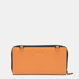 Orange leather large wallet