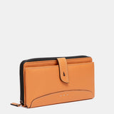 Orange leather large wallet