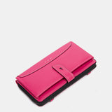 Cartera grande de piel fucsia