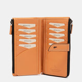 Orange leather large wallet