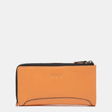 Orange leather large wallet