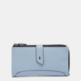 Light blue leather large wallet