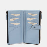 Light blue leather large wallet