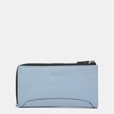Light blue leather large wallet