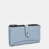 Light blue leather large wallet