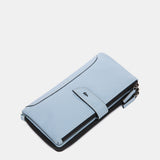 Light blue leather large wallet