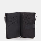 Black leather medium wallet