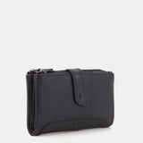 Black leather medium wallet