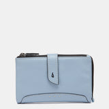 Mittelgroße Geldbörse aus hellblauem Leder