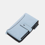 Mittelgroße Geldbörse aus hellblauem Leder