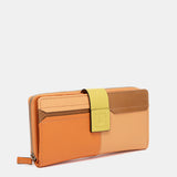Cartera grande de piel naranja