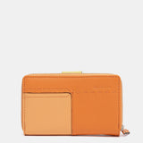 Cartera mediana de piel naranja