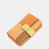 Cartera mediana de piel naranja