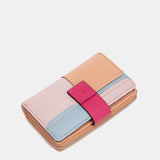 Cartera mediana de piel fucsia