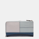 Cartera grande en piel azul