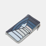 Cartera grande en piel azul