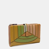 Cartera grande en piel verde