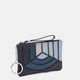 Monedero en piel azul