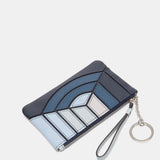 Monedero en piel azul