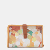 Cartera mediana en piel con estampado ámbar