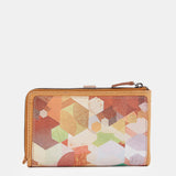 Cartera mediana en piel con estampado ámbar