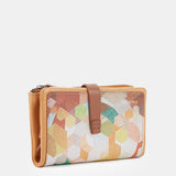 Cartera mediana en piel con estampado ámbar