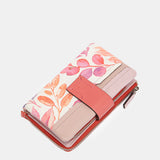 Cartera grande de piel fucsia