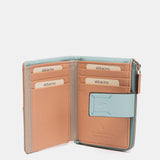 Cartera mediana de piel verde