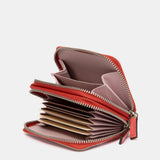 Cartera pequeña de piel fucsia