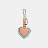 Green leather heart keychain