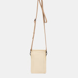 Beigefarbene Handytasche aus Leder