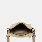 Beigefarbene Handytasche aus Leder