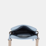 Hellblaue Handytasche aus Leder