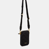 Gepolsterte schwarze Handytasche.