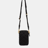 Gepolsterte schwarze Handytasche.