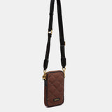Gepolsterte braune Handytasche.