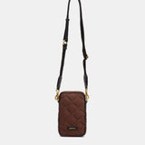 Gepolsterte braune Handytasche.