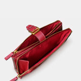 Große Damen-Geldbörse aus rotem Leder.